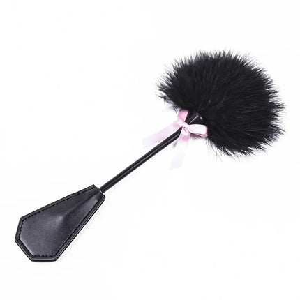 New Erotic Bdsm Feather Tickled Whip Punish Leather Spanking Paddle Play Flogger Lover Riding Crop Pony Sex Toy