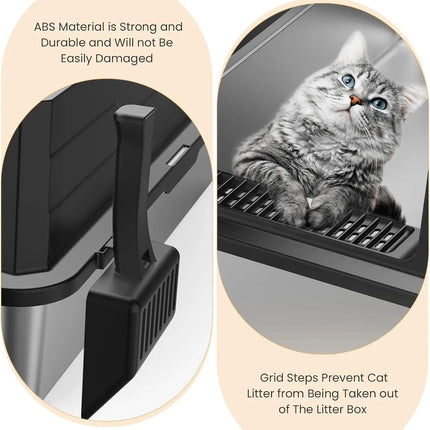XXXL Stainless Steel Litter Box,Extra Large 28" L x 20" W Metal Litter Box for Big Cats & Multiple Cats with High Sided