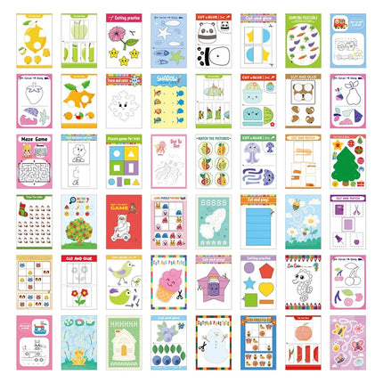Children's Paper-Cut Book, Fun Cartoon DIY Handmade Toys Paste Kindergarten Parent-Child Interactive Paper-Cut Book Stickers