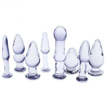 8types Sensual Glass Anal Beads for Women Fancy Butt Squirt Tails Export Anus Experience Fantasy Enthusiasts Sex Toys Lesbian