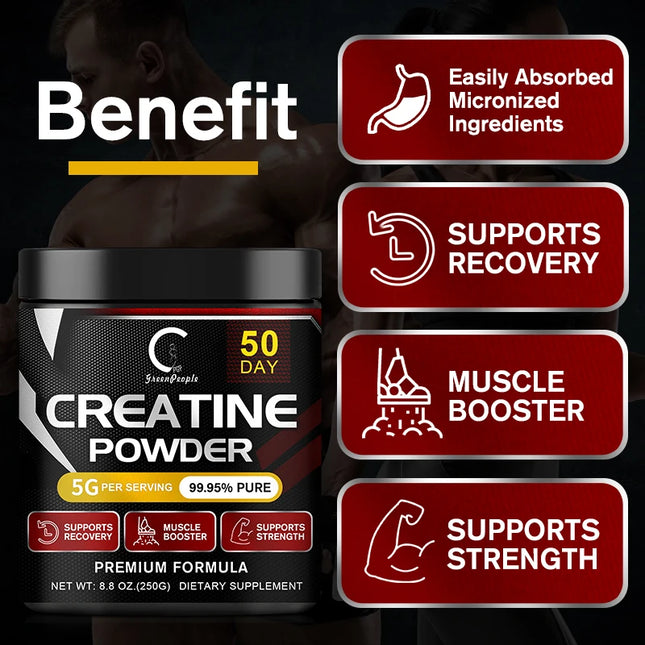 Creatine Monohydrate for Women and Men for Improve Performance and Strength, Support Muscle Growth and Workout Recovery