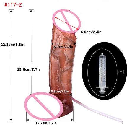 FAAK Lifelike Squirting Penis Silicone Ejaculation Large Realistic Dildo With Sucker Skin Touch Anal Sex Toys For Women