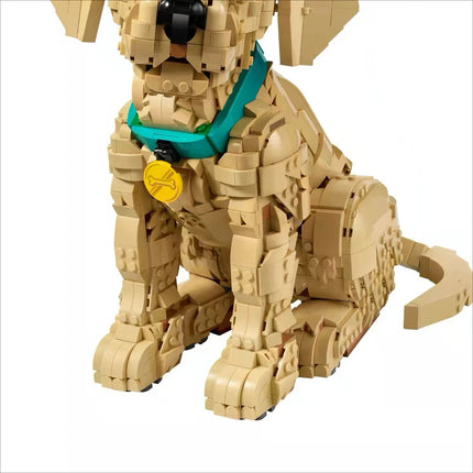 2026 Golden Retriever Puppy Building Block Toy Animal Pet Assembly Dog Brick Building Block Model Christmas Day Gift