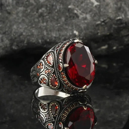 2024 New Creative Cat's Eye Alloy Casting Rings for Men Tiktok Europe and America Gothic Rock All-around Eyeball Simple Jewelry