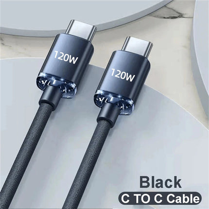 NNBILI 120W 6A Fast Charge USB Type C Quick Charge Cable For Samsung S23 Xiaomi 14 Huawei Phone Fast Charging Cable Data Cables