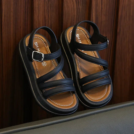 Elegant Summer New Style Korean Version Princess Children's Sandals Elegant Open Toe Stylish Versatile Cute Student Sandals