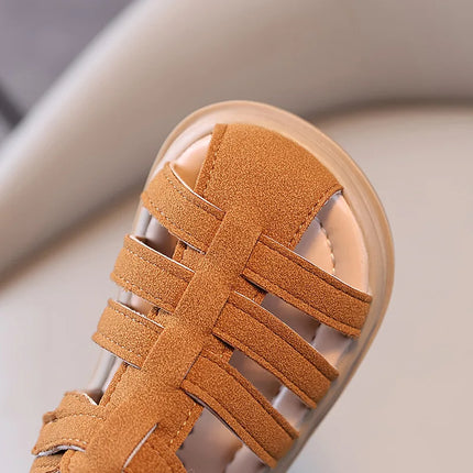 1-6 Years Children Summer Outdoor Beach Shoes Girls Princess Vintage Suede Sandals for Kids Boy 2025 New Arrival Footwear I01121