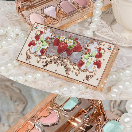 Flower Knows Strawberry Rococo Moonlight Mermaid Jewel Eyeshadow Palette 5 Colors Pearlescent Mashed Potatoes 2023