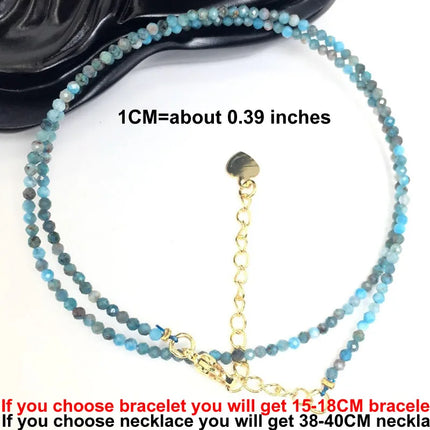 Natural Stone Beads Necklaces bracelet 2-3MM Faceted Round Quarts Tourmalins Mini Beads Necklaces For Women Jewelry Gifts