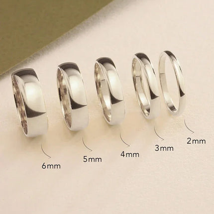 925 Sterling Silver Plain 1mm 2mm 3mm 4mm Aperture Fashionable Ring For Women Daily Wear Party High Quality Fine Jewelry