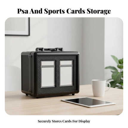 PSA Card Display Box Portable with Handle Graded Card Storage Box PSA Slab Case Dustproof Shockproof for Travel