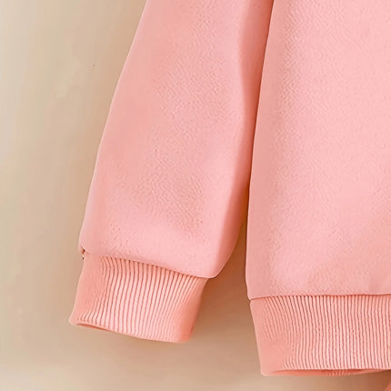 Baby Girl Love Love Flower Pattern Hoodie+Casual Pants Two Piece Set Spring and Autumn Sportswear