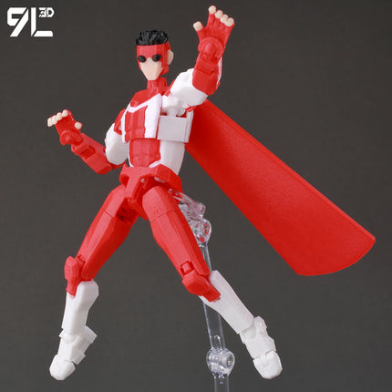 9L3D Invincible T13 Mark RedWhite Suit Dummy13 Anime Action Model Multi-Jointed Figure Superhero Toys Gift For Lover 14cm Height