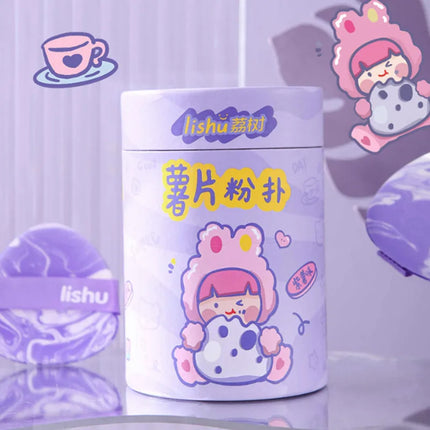 Lishu 6pcs Dry Wet Usable Makeup Cosmetic Puff Sponge Cushion Blendering Puff for Foundation Powder Soft and Cute