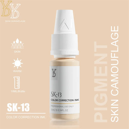 YDPMU 10ML Skin Camouflage Pigment Semi Permanent Makeup Tattoo Ink for Scar Vitiligo Stretch Mark Conceal Restore Skin Tones