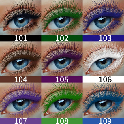 9 Colors 5D Mascara Blue White Green Black Thick Curl Waterproof Natural Lenthen Eyelash Korean Makeup Gifts for Women Beauty