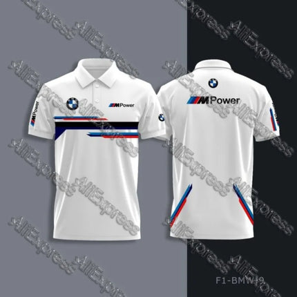 BMW Motorsport Motorcycle Ride T-shirt Racing Team Summer Quick Drying Breathable Polo Shirt Lapel Buttons for Auto Motorrad