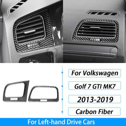 For Volkswagen Golf 7 GTI MK7 2013-2019 Carbon Fiber Gear Shift Air Outlet Window Lift Dashboard Suit Trim Car Interior Sticker