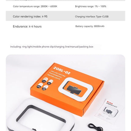 Three-color dimming, ring rabbit cage fill light selfie live broadcast photography light with Bluetooth selfie reverse charging