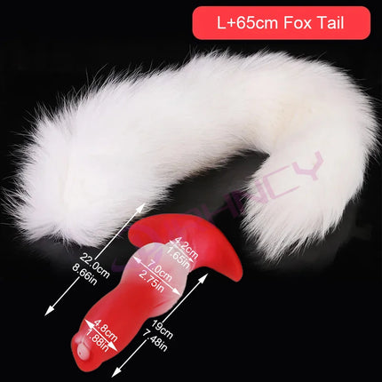Anal Plug with Tail BDSM Adult Sex Game Cosplay 18+ Anal Dildo for Women Men Silicone Soft Butt Plug Gay Sex Toys for Party BDSM