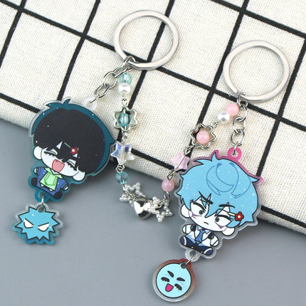 2Pcs Alien Stage Ivan & Till Cartoon Keychain Acrylic Chain for Woman Men Fashion Anime Figure Acrylic Keyring Pendant Gift