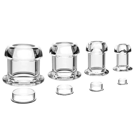 Transparent Hollow Speculum Anal Beads Butt Plug withStopper Expander Tunnel forAnus Dilation Peeking Adult Toy for Women MenGay