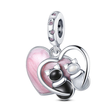 Charms 925 Sterling Silver Cute Cat Collection Charms Beads Paw Print Pendant Beads Fit Original DIY Bracelet Gift Women Jewelry