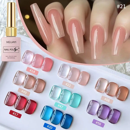 8 Colors Gel Nail Polish Kit 15ml Stained Glass Gel Polish Pink, Blue, Nude Color Nail Art Gel Polish for Uv Lamp Manicure Goods