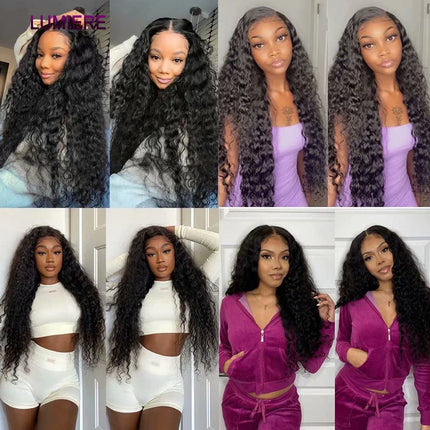 Lumiere HD 6X4 9x6 Lace Closure Water Wave Pre Plucked Swiss Closure Only Natural Black 100% Virgin Raw Human Hair On Sale 20A