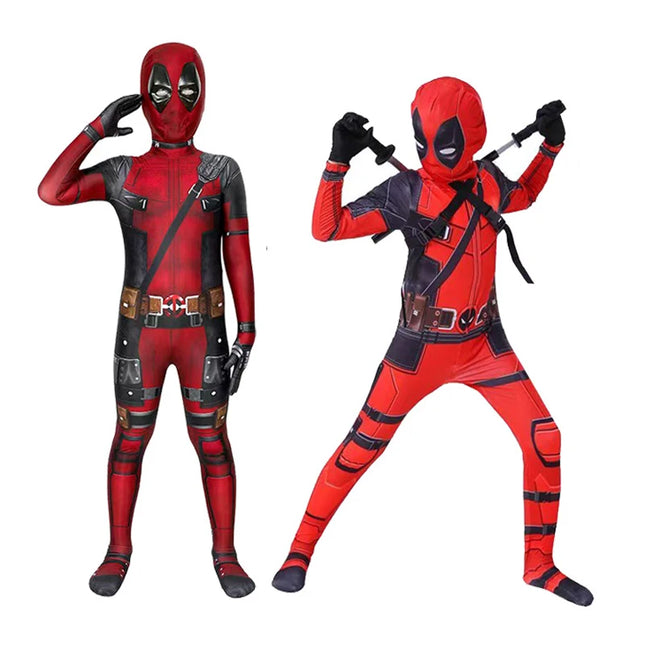 Superhero Deadpool Costume Kids New Deadpool 3 Child Cosplay Cosutme Deadpool3 Full Children Costume Bodysuit Halloween Jumpsuit