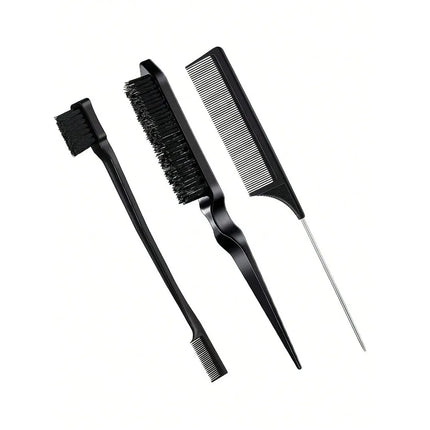 3pcs styling comb set with triple tear hair brush mouse tail comb edge brush,salon hair styling tool Special for real hair wigs