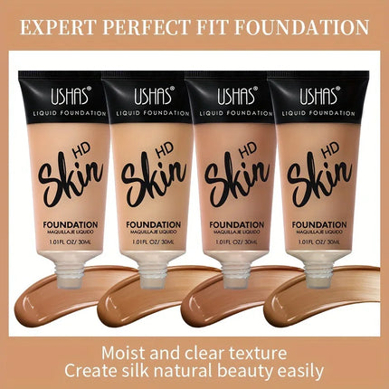 USHAS Concealer Matte Liquid Foundation Brightening Long-lasting Moisturizing Oil Control Waterproof Skin Natural