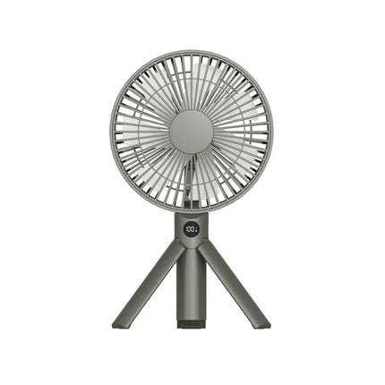 XIAOTREE Portable Handheld Rechargeable Fan LED Digital Display 180°Adjustable Rechargeable Fan 4 Speed Wind Camping Tripod Fan