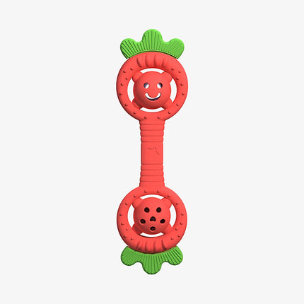 Baby bite glue anti eating hand tool, water boiling grinding tooth stick, silicone strawberry teddy bear, ringing toy