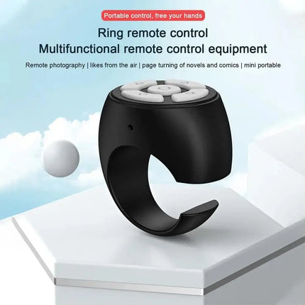 Wireless Scrolling Ring Finger Shutter Remote Control Bluetooth Page Turner Mobile Phone Controller For Home Travel Car