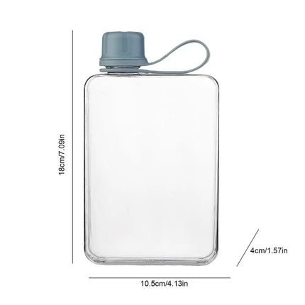 Pocket Water Bottle 500ml Flat Drink Cup Water Bottle Summer Water Flask Sports Water Bottle Leak-Proof Slim Cold Flask For