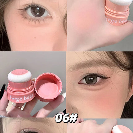 Gege Bear Puffy blush, naturally looking young, Korean style brightening and energetic, natural makeup application