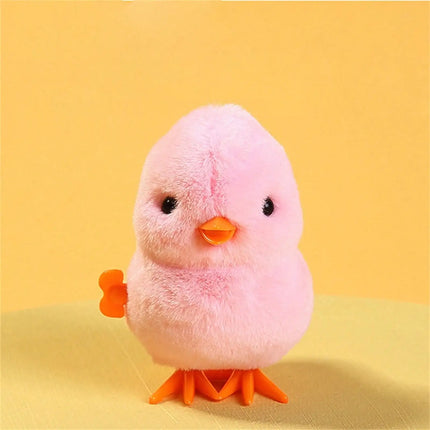 1PCS Yellow Jumping Chicken Plush Toys Moveable Chain Winding Soft Dolls Simulation Anime Plushie children's Birthday gift