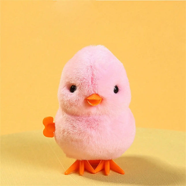 1PCS Yellow Jumping Chicken Plush Toys Moveable Chain Winding Soft Dolls Simulation Anime Plushie children's Birthday gift