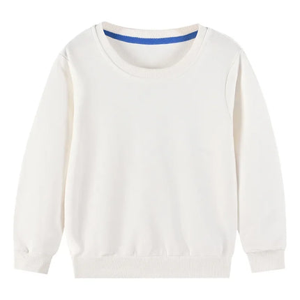 Autumn Children's Hoodies Tops Colorful Clothes Toddler Baby Kids Boys Girls Cotton Casual Solid Plain Sweatshirt 3-10Years