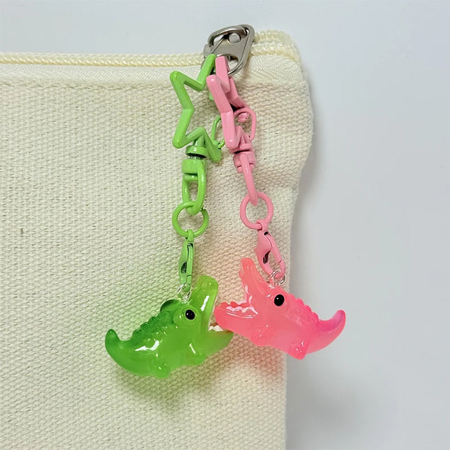 Creative cartoon cute mini crocodile keychain pendant mobile phone with keyring bag decoration pendant