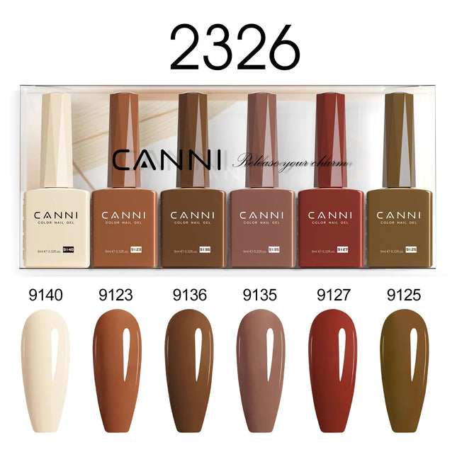 6pcs/kit CANNI TPO FREE HEMA FREE Halloween Nails Color Set Dark Red Semi Permanent Soak off UV LED Gel Varnish Christmas Gift
