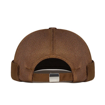Summer Brimless Melon Skin Hat with Adjustable Hip Hop Men's and Women's Ruff Landlord Hat, Simple Breathable Mesh Tang Hat