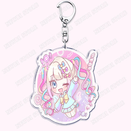 Video Game Ame Chan Keychains for Women Accessories Needy Streamer Emoji Cat Overload Girl Overdose Keyring Fans Friends Gifts
