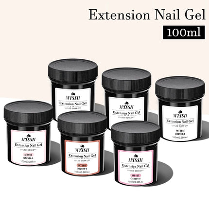 100ml Clear White Pink Extension Nail Gel UV LED Cured Builder Nail Gel Acrylic French Nail Art Semi Permanent UV Gel Varnish