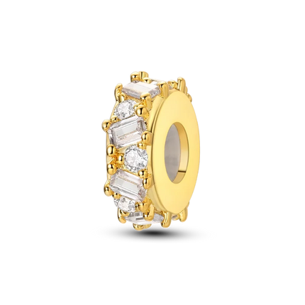 Gold Series DIY Charms Bead Original 925 Sterling Silver Inlaid Zirconium Sun Leopard Pendants Fit Bracelet Jewelry Gift Marking
