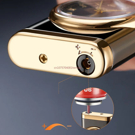 Rocker Arm Watch Metal Unusual Gas Lighters Jet Butane Torch Lighter Windproof Cigarette Cigar Lighter Gadgets for Men