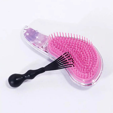 2pcs KPOP cartoon massage brush set - anti-static shower brush, comb cleaning brush cleaning tool, special for real hair wigs