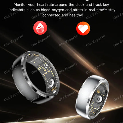 Ola Esporte Smart Ring Vibration Alerts Gesture Swipe Videos Messages Alarms Vibration Heart Rate Health Monitoring Smartring