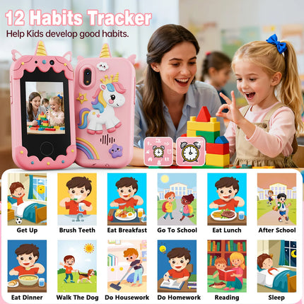 Kids Smart Phone for Girls Christmas Birthday Gifts for Girls Kids Toys Phone with  Touchscreen Dual Camera Game Music Player